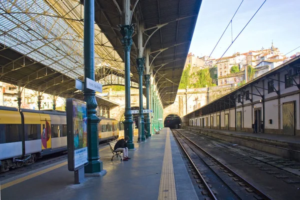 Porto Portugal Marzo 2019 Plataforma Estación Tren Sao Bento Oporto — Foto de Stock