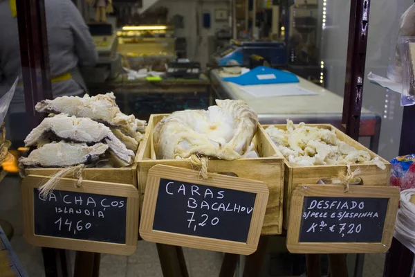 Porto Portugal March 2019 Salted Codfish Bacalhau Local Store Porto — Stock Photo, Image