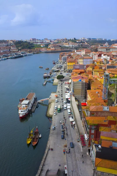 Porto Portekiz Mart 2019 Eski Şehir Panoraması Ribeira Bölgesi Nehir — Stok fotoğraf