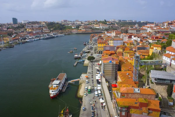 Porto Portugal Maart 2019 Panorama Van Binnenstad Ribeira District Rivier — Stockfoto