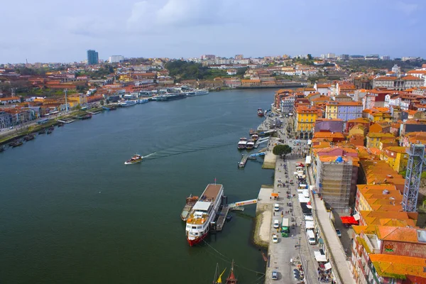 Panorama Van Oude Stad Rivier Duoro Porto — Stockfoto