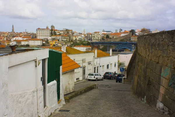 Porto Portugal Março 2019 Rua Cidade Velha Lado Villa Nova — Fotografia de Stock