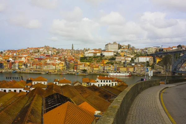 Porto Portugal Maart 2019 Rode Daken Van Villa Nova Gaia — Stockfoto