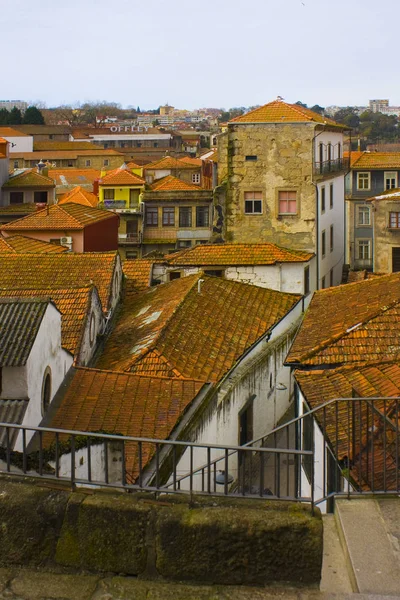 Porto Portugal Maart 2019 Rode Daken Van Villa Nova Gaia — Stockfoto
