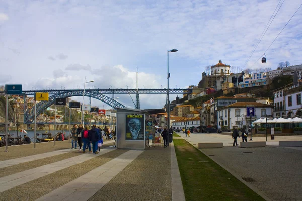 Porto Portugal March 2019 View Dom Luis Bridge Side Villa — Stock Photo, Image