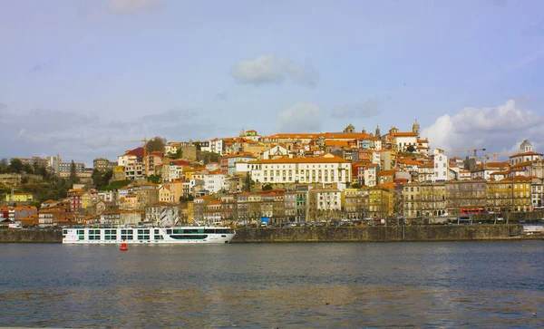 Porto Portugal Maart 2019 Panorama Van Binnenstad Ribeira District Rivier — Stockfoto