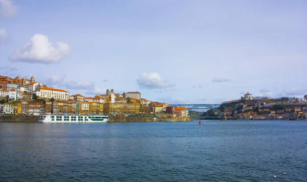 Porto Portugal Maart 2019 Panorama Van Binnenstad Ribeira District Rivier — Stockfoto