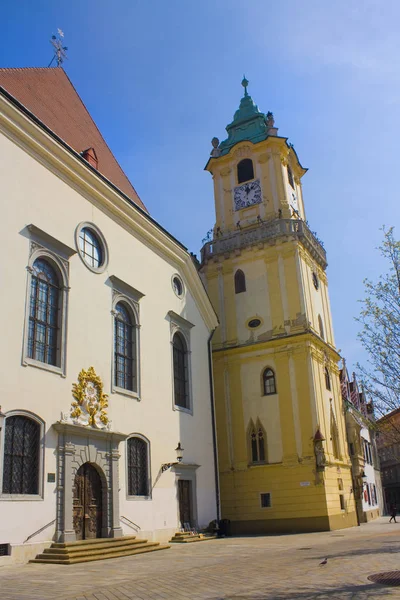 Μπρατισλάβα Σλοβακία Απριλίου 2019 Παλιό Δημαρχείο Στην Κεντρική Πλατεία Της — Φωτογραφία Αρχείου