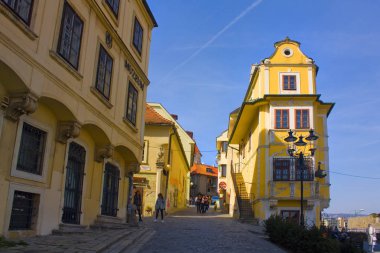 Bratislava, Slovakya-1 Nisan 2019: Good Shepherd 's House (şimdi bir saat Müzesi) Bratislava