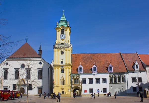 Bratislava Slovacchia Aprile 2019 Vecchio Municipio Sulla Piazza Principale Bratislava — Foto Stock