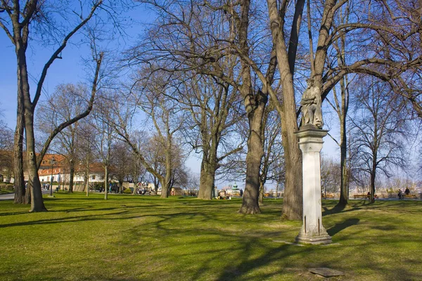 Bratislava Eslováquia Abril 2019 Escultura Religiosa Parque Perto Castelo Bratislava — Fotografia de Stock