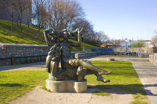 Bratislava Slovakien April 2019 Skulptur Häxan Parken Nära Bratislavas Slott — Stockfoto