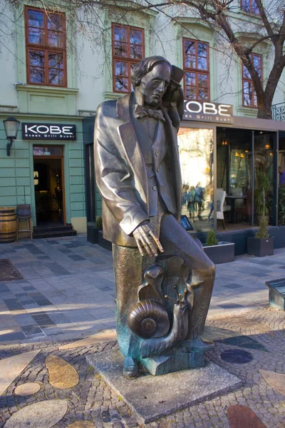 Bratislava Slowakije April 2019 Monument Voor Hans Christian Andersen Oude — Stockfoto