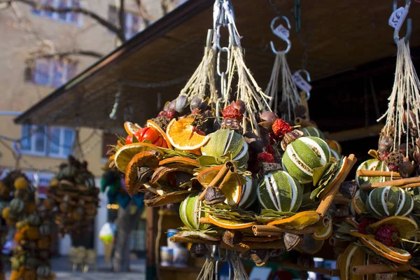 Bratislava Slovakia April 2019 Dried Fruit Spices Scenting Decorations Original — Stock Photo, Image