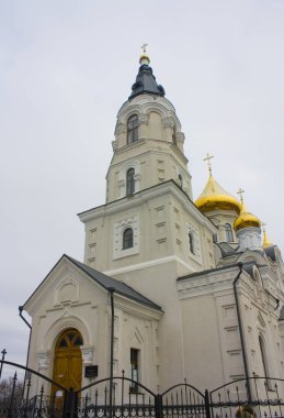 Zhytomyr, Ukrayna-24 Şubat 2019: Zhytomyr Cross Exaltation Cathedral