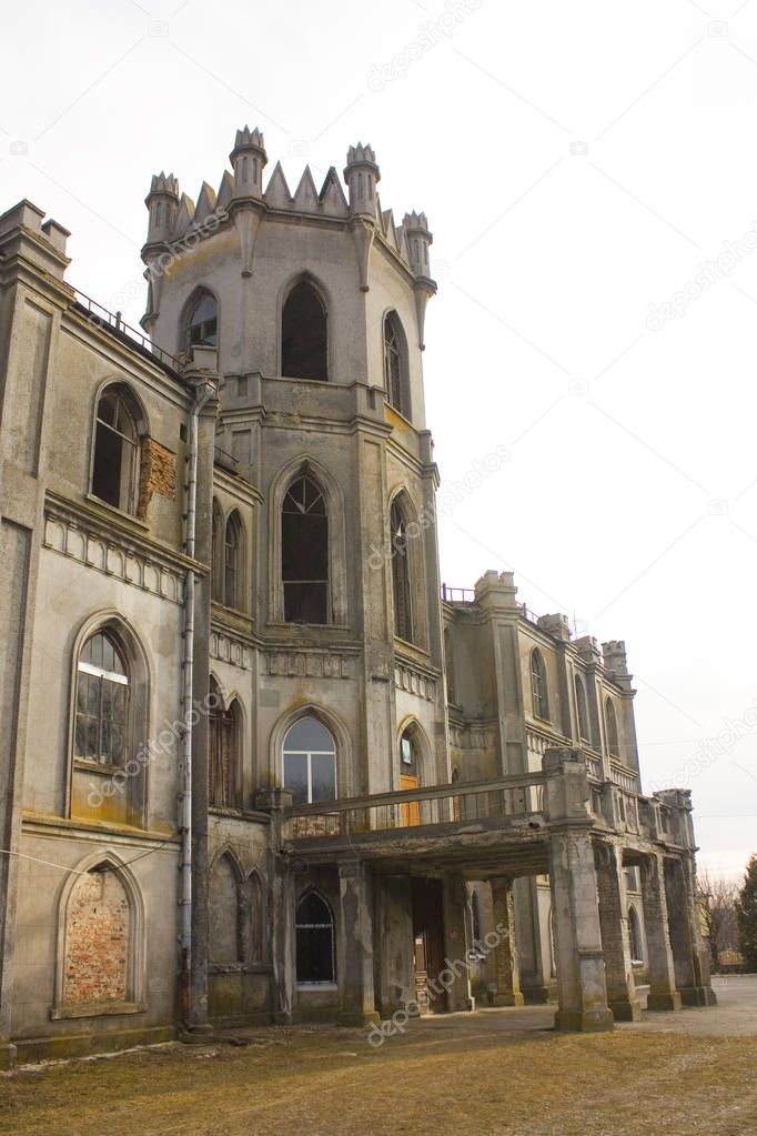 Chervonoe, Zhytomyr region, Ukraine - February 24, 2019: Tereshchenko Palace in Chervonoe