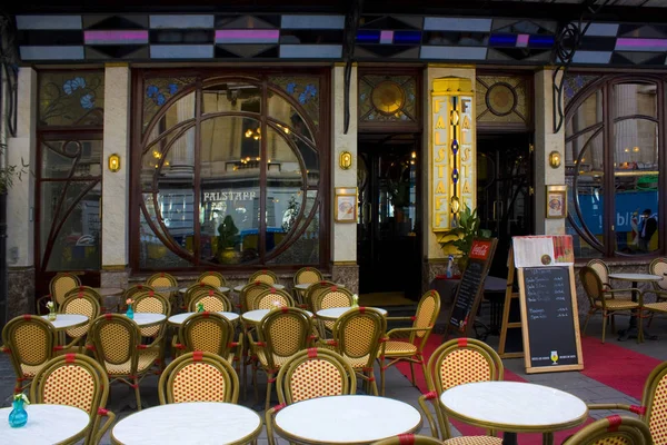 Belgio Bruxelles Maggio 2019 Street Cafè Nel Centro Storico Bruxelles — Foto Stock