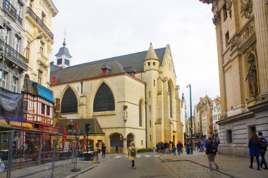 Belçika, Brüksel - 1 Mayıs 2019: Brüksel'deki Aziz Nikolaos Kilisesi