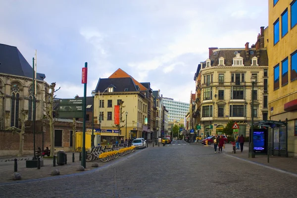 Belgien Bryssel Maj 2019 Stadslivet Gatan Gamla Stan Bryssel — Stockfoto