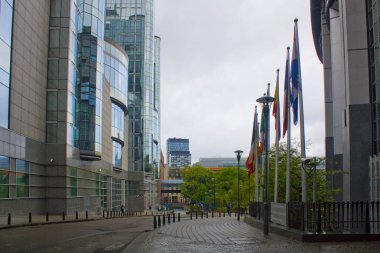 Belçika, Brüksel - 1 Mayıs 2019: Brüksel'de Avrupa Parlamentosu