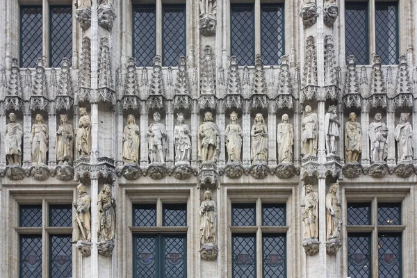 Belgium Brussels May 2019 Rich Sculptural Decoration Town Hall Grand — Stock Photo, Image