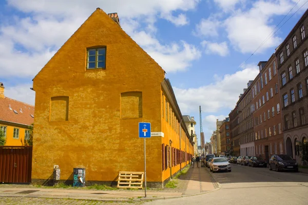Copenhagen Denmark May 2019 Nyboders Mindestuer Museum Yellow Historical Buldings — Stock Photo, Image