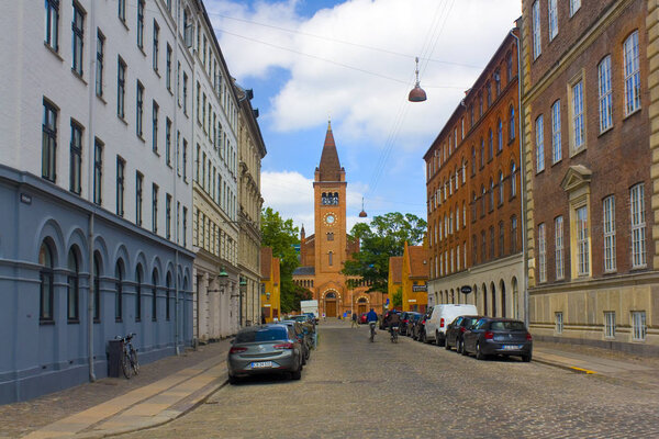 COPENHAGEN, DENMARK - May 25, 2019: St. Pauls Church in Copenhagen