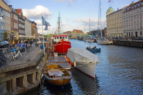 Copenhagen Dinamarca Maio 2019 Navios Barcos Nyhavn Copehnagen — Fotografia de Stock