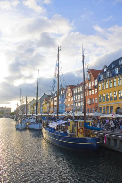 Copenhagen Dinamarca Maio 2019 Navios Barcos Nyhavn Copehnagen — Fotografia de Stock