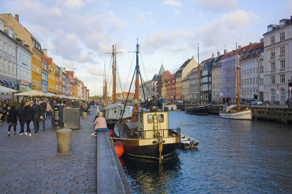 Copenhagen Dinamarca Maio 2019 Navios Barcos Nyhavn Copehnagen — Fotografia de Stock