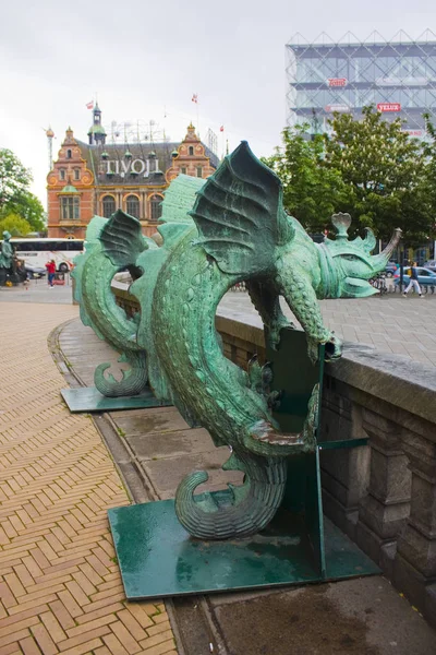 Köpen Hamn Danmark Maj 2019 Brons Chimärer Nära Stadshuset Köpen — Stockfoto