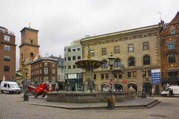 Köpenhamn Danmark Maj 2019 Caritas Fountain Nära Stroget Street Köpenhamn — Stockfoto