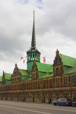 Kopenhag, Danimarka - 25 Mayıs 2019: Borsen - Kopenhag Eski Borsa Binası