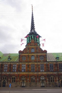 Kopenhag, Danimarka - 25 Mayıs 2019: Borsen - Kopenhag Eski Borsa Binası