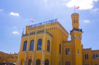 WROCLAW, POLAND - June 18, 2019: Main railway station in Wroclaw
