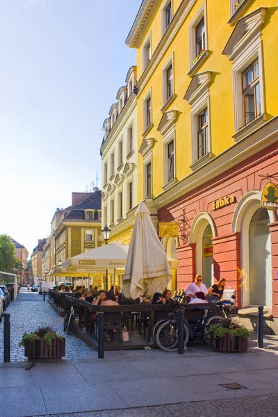 Wroclaw Polen Juni 2019 Old Street Café Old Town Wroclaw — Stockfoto