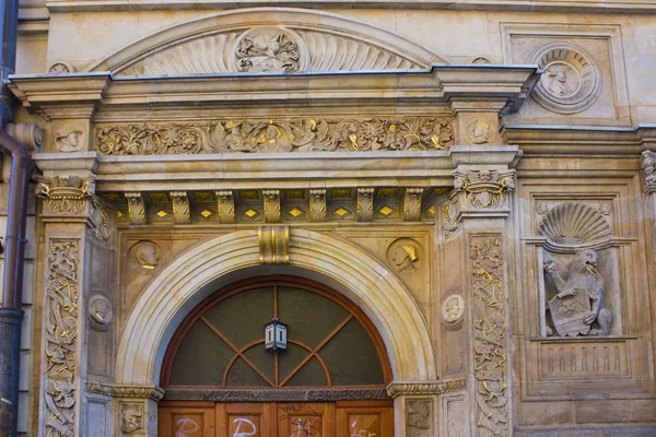 Βρότσλαβ Πολωνία Ιουνίου 2019 Πλούσια Διακόσμηση Πόρτας Παλιό Σπίτι Στην — Φωτογραφία Αρχείου