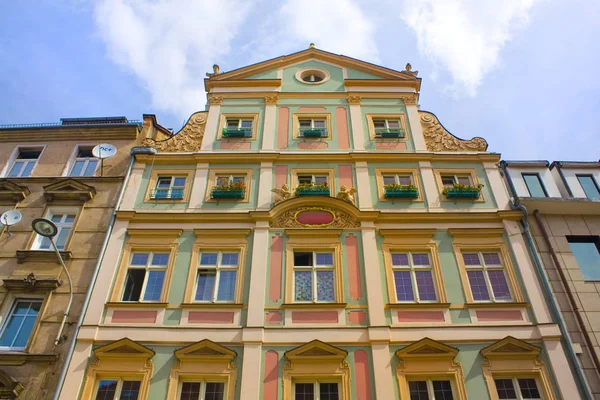 Wroclaw Polónia Junho 2019 Elegante Fachada Construção Cidade Velha Wroclaw — Fotografia de Stock