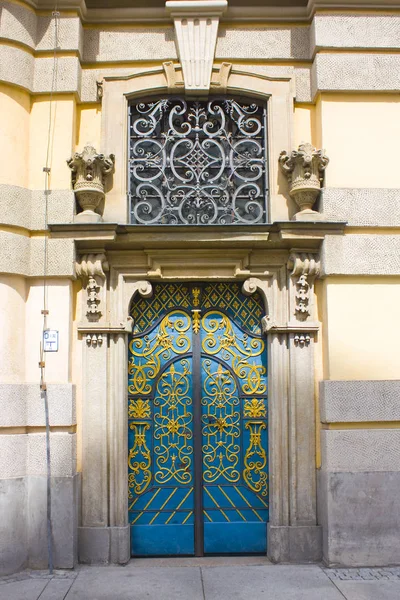 Wroclaw Polónia Junho 2019 Porta Azul Luxo Museu Universitário Wroclaw — Fotografia de Stock