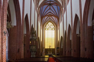Wroclaw, Polonya - 18 Haziran 2019: Wroclaw'daki St. Mary Magdalene Kilisesi'nin İçişleri