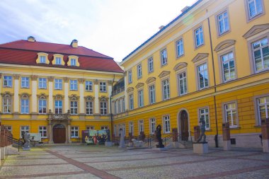 Wroclaw, Polonya - 18 Haziran 2019: Wroclaw Kraliyet Sarayı (şimdi Wroclaw Şehir Müzesi)