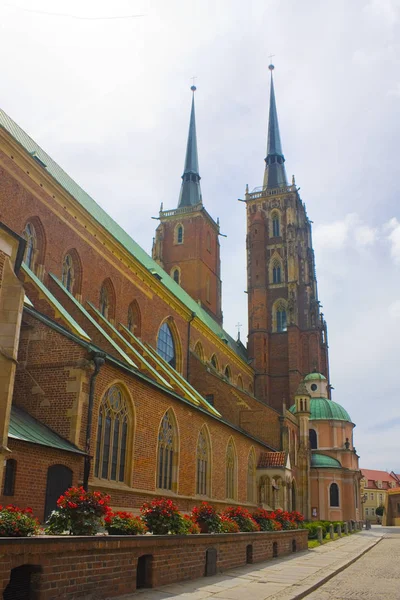 Wroclaw Polen Juni 2019 Johannes Doper Kathedraal Ostrow Tumski Wroclaw — Stockfoto