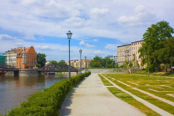 Wroclaw Polen Juni 2019 Stadsbilden Med Floden Wroclaw — Stockfoto