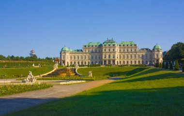 Viyana, Avusturya - 30 Haziran 2019: Viyana Belvedere Sarayı