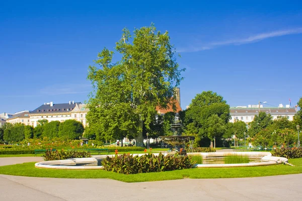 Wien Österrike Juni 2019 Vacker Fontän Volksgarten Folkets Trädgård Public — Stockfoto