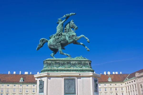 Viyana Avusturya Haziran 2019 Viyana Heldenplatz Arşidük Charles Binicilik Anıtı — Stok fotoğraf