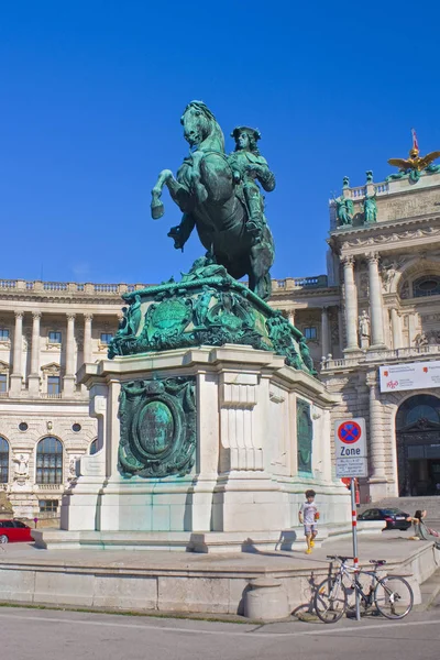 Vienna Áustria Julho 2019 Estátua Equestre Príncipe Eugênio Saboia Anton — Fotografia de Stock