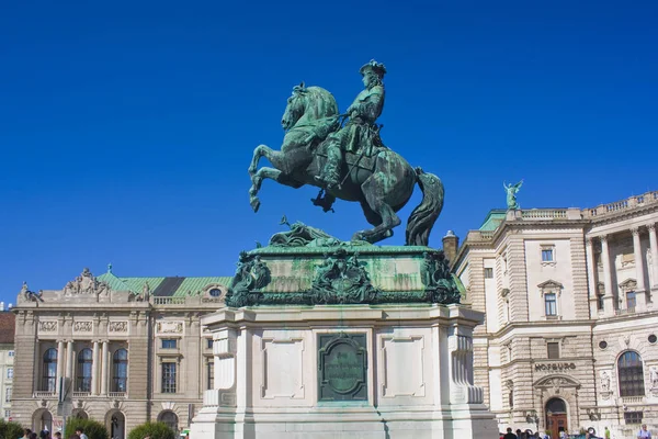 Vienna Áustria Julho 2019 Estátua Equestre Príncipe Eugênio Saboia Anton — Fotografia de Stock