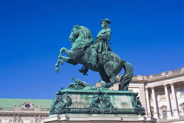 Vienna Áustria Julho 2019 Estátua Equestre Príncipe Eugênio Saboia Anton — Fotografia de Stock