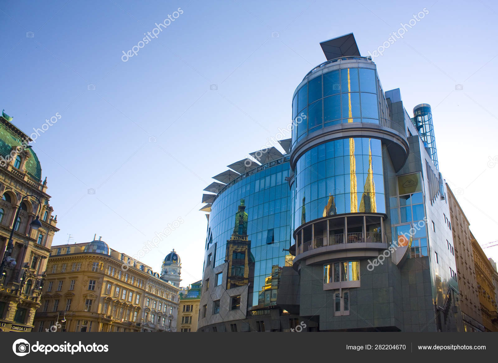 Vienna Austria June 2019 Modern Glass Building Haas Haus